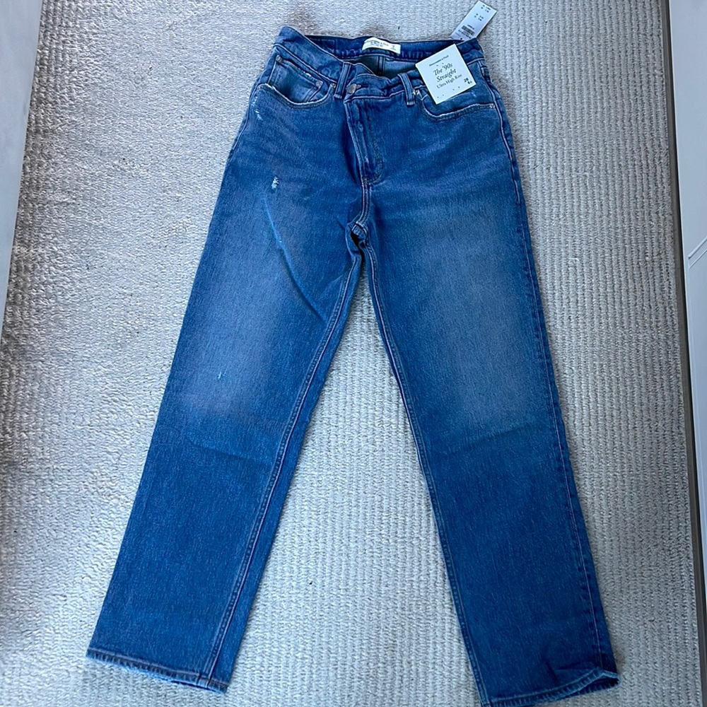 Selling Abercrombie 90s straight ultra high rise jeans NEVER WORN WITH TAGS!!